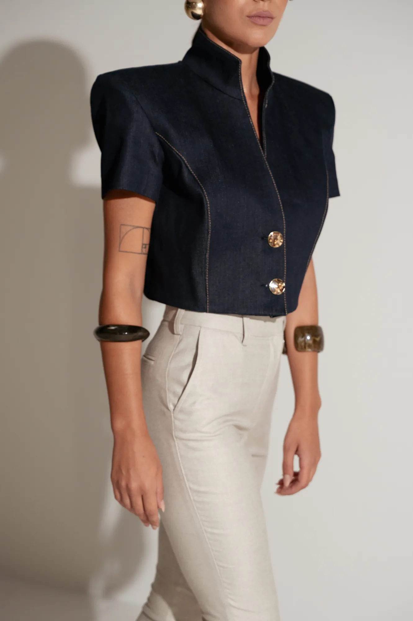 CROPPED BLAZER BARITONE — detail