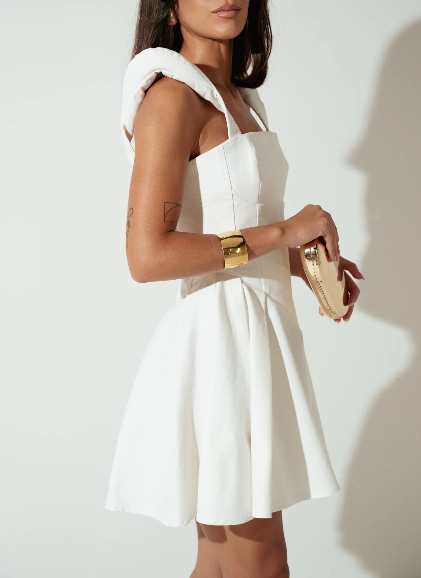 SCULPTED CORSET DENIM DRESS — detail