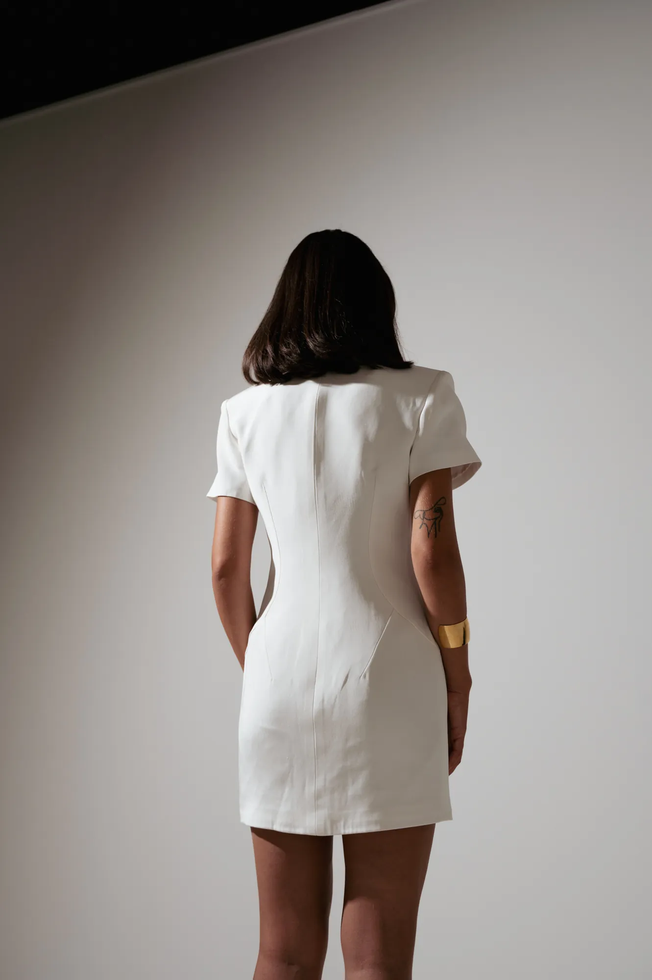 THE SILK BUTTON DRESS — detail