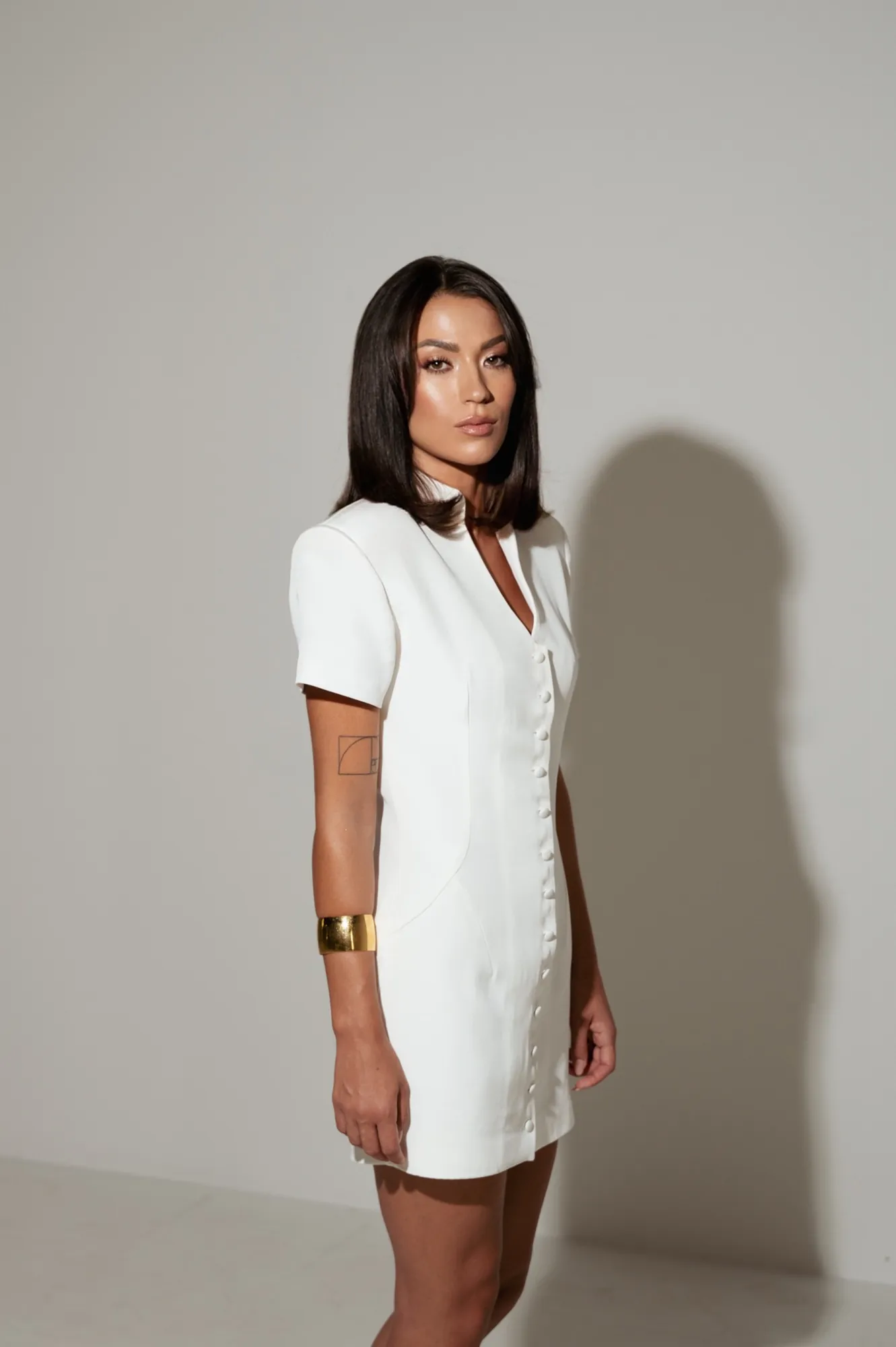 THE SILK BUTTON DRESS — detail